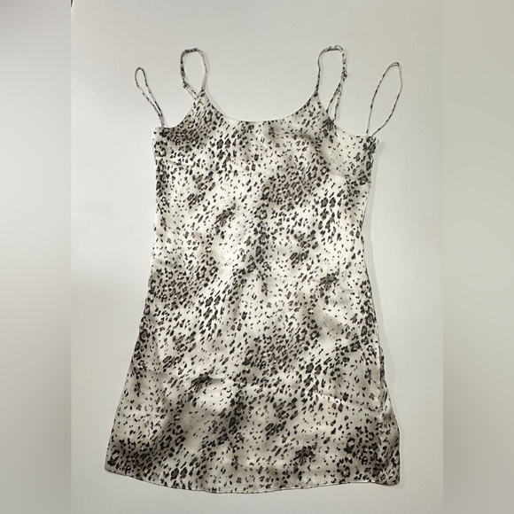 Alice + Olivia Silk Animal Print Slip Mini Dress Small - Picture 2 of 5